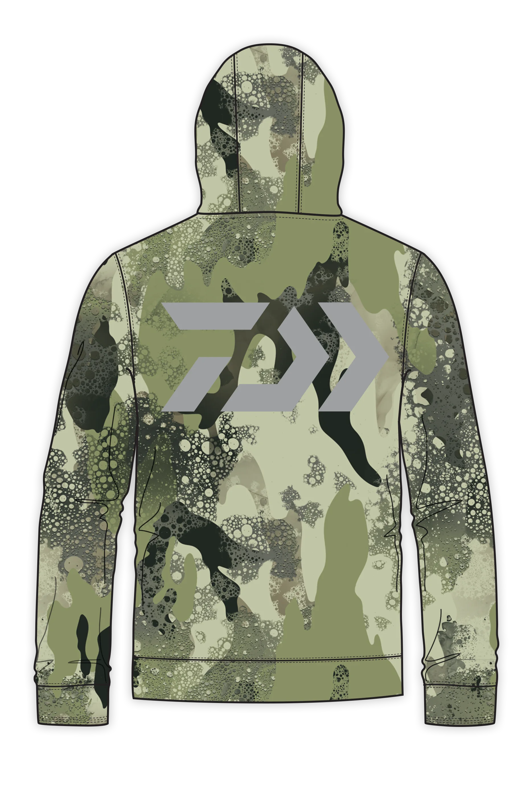 D-Vec Grey Logo Woods Camo Fleece Hoodie