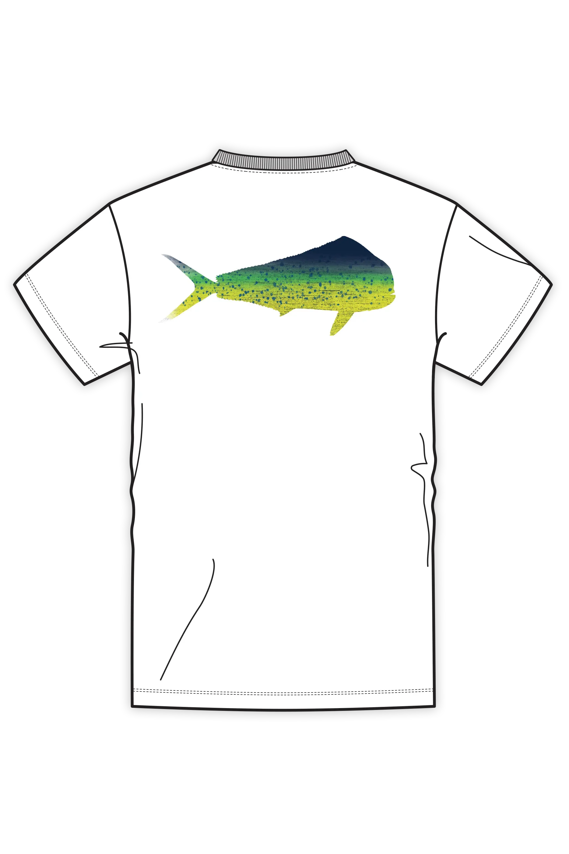 D-Vec Mahi Pattern White Logo T-Shirt