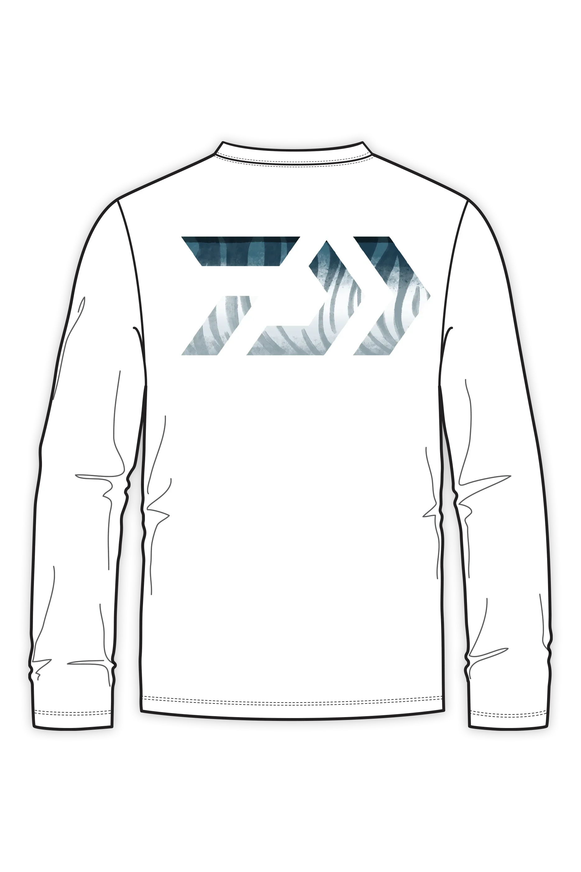 D-Vec Wahoo Fill Logo Wht Ls T-Shirt