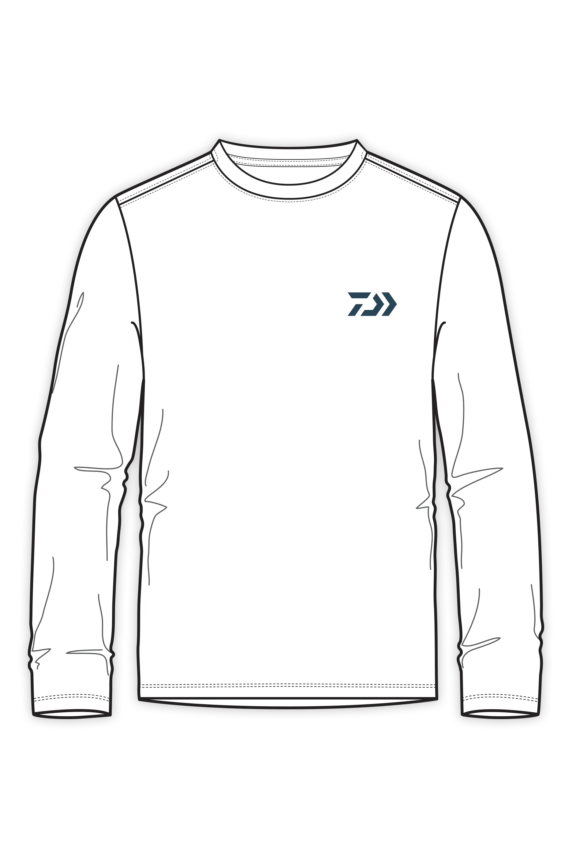 D-Vec Wahoo Fill Logo Wht Ls T-Shirt