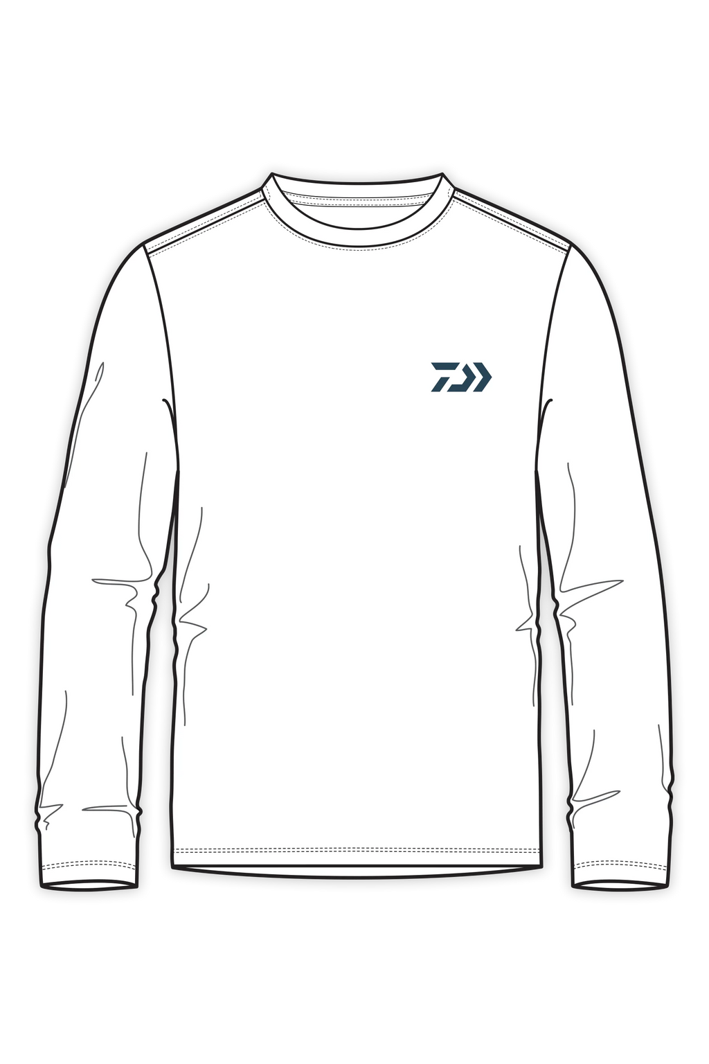 D-Vec Wahoo Fill Logo Wht Ls Sunshirt