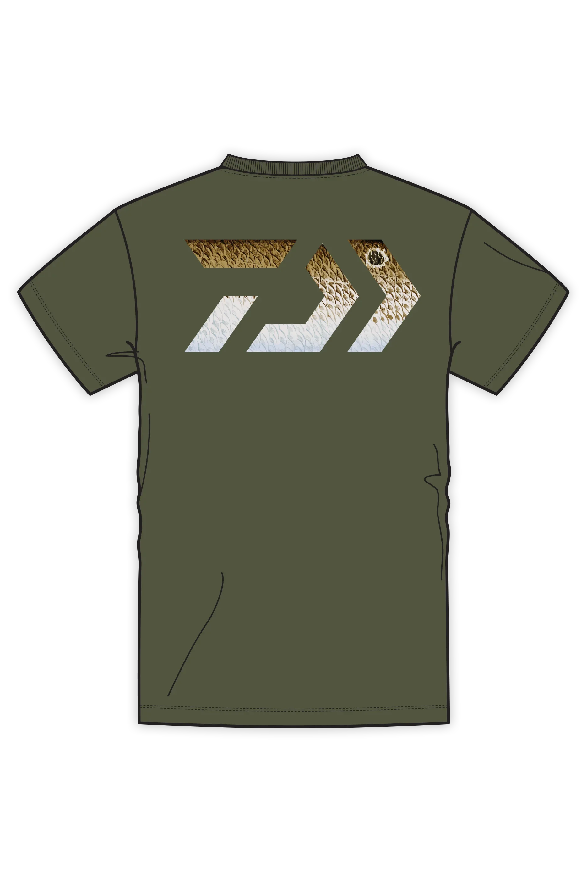 D-Vec Redfish Pattern Logo T-Shirt