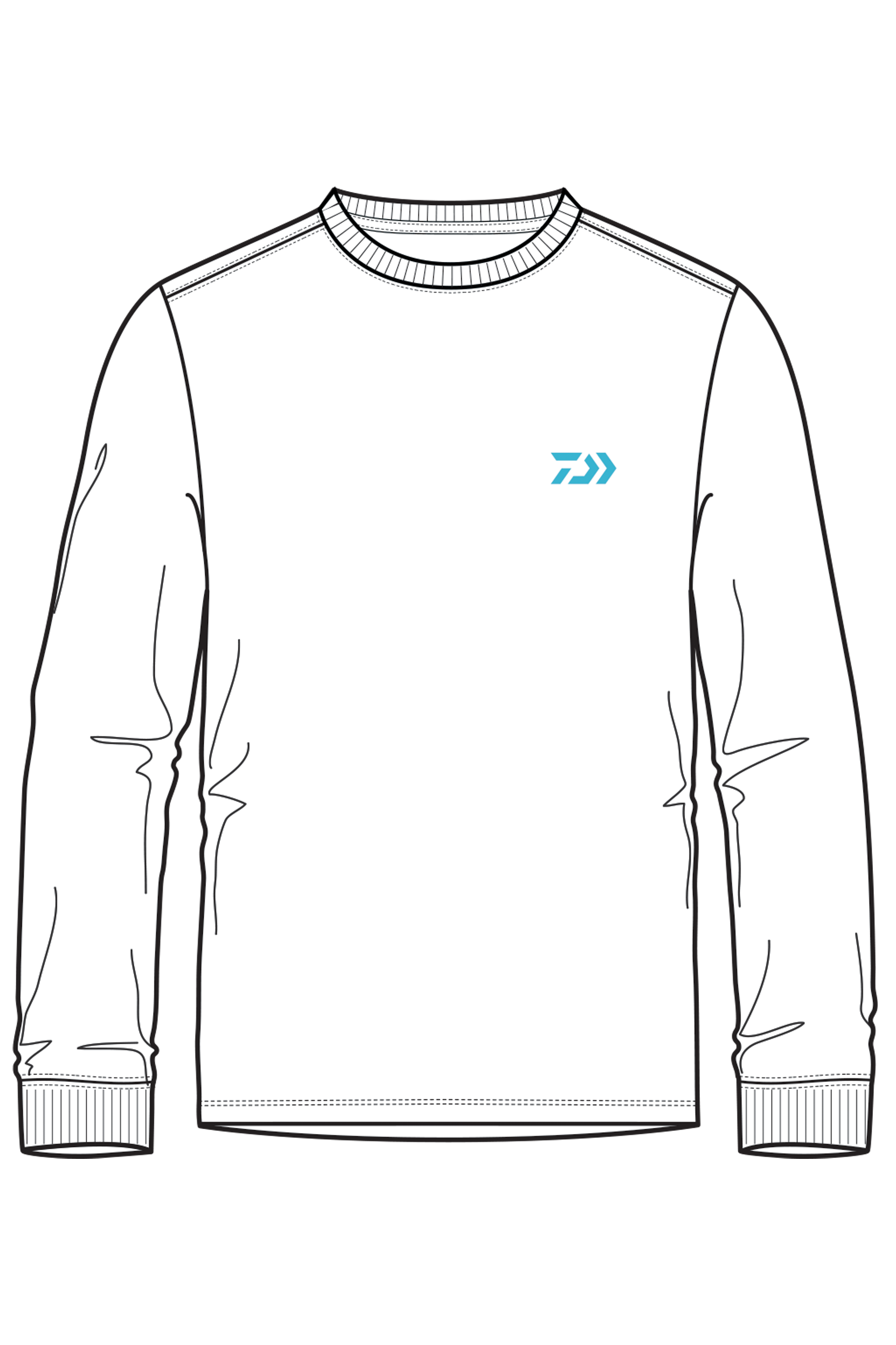 D-Vec Tuna Fish Logo Wht Ls T-Shirt